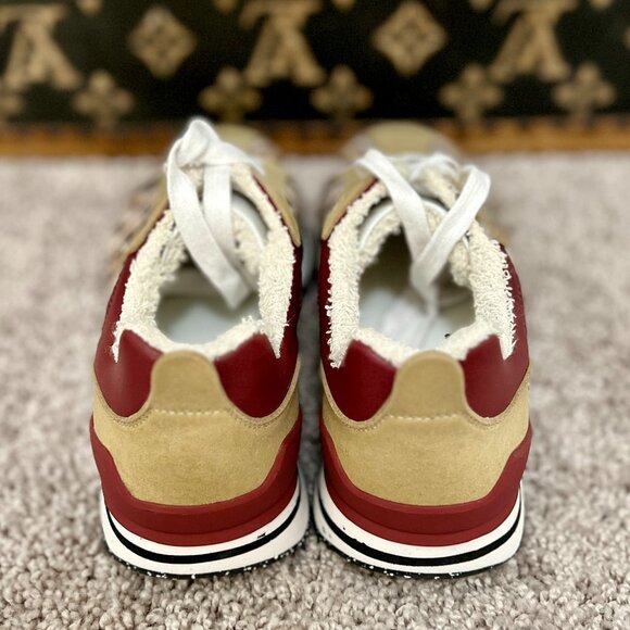 Missoni Brown Zig Zag Knit Suede Leather Sneakers, NEW - Picture 2 of 6